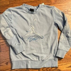 Jordan Flight Off the Court Light Blue Sweatshirt with Jersey Logo